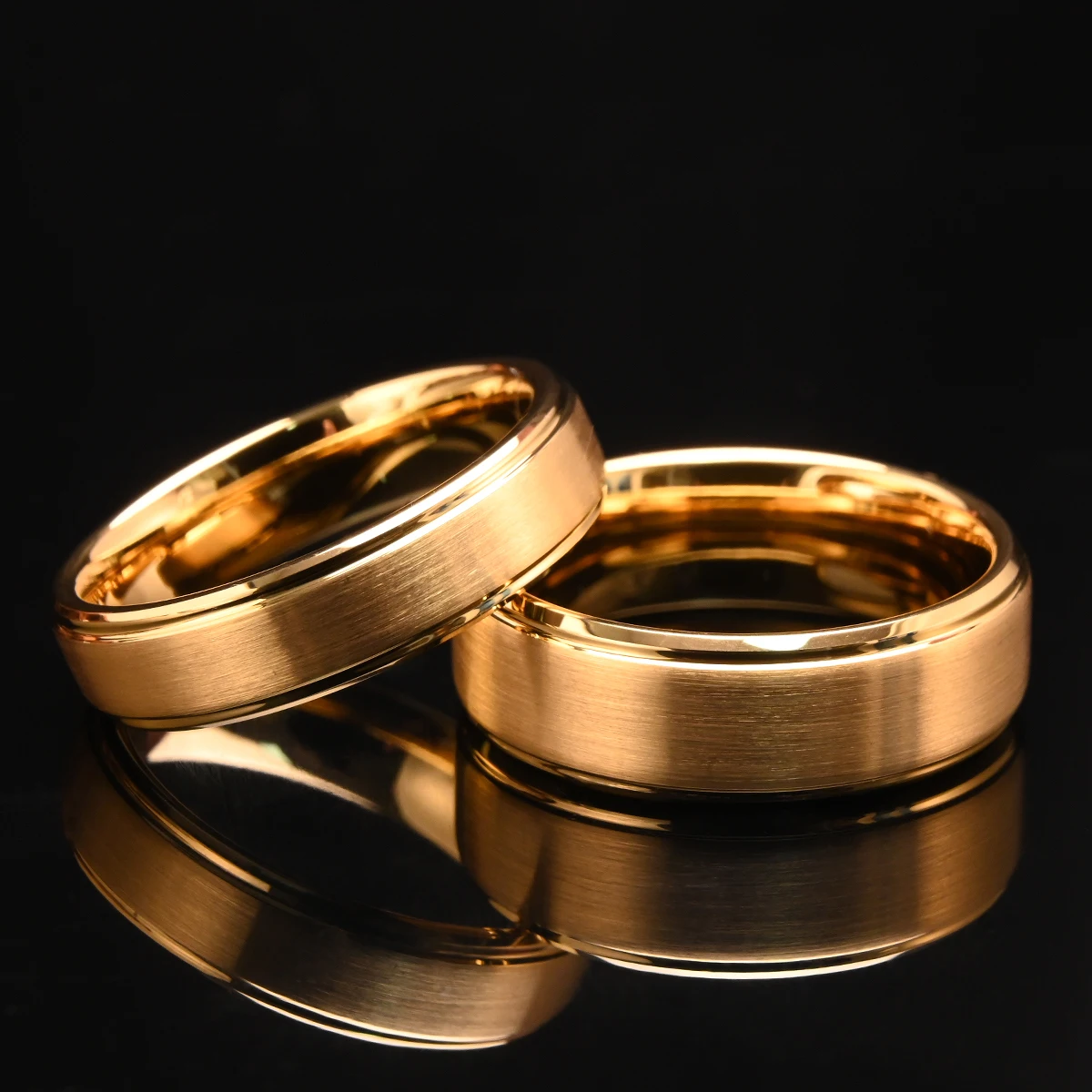 8MM/6MM Gold Color Tungsten Ring Men's Wedding Bands Anillos Bague Homme Pareja De Fashion Jewelry Couple Engagement Rings Gifts