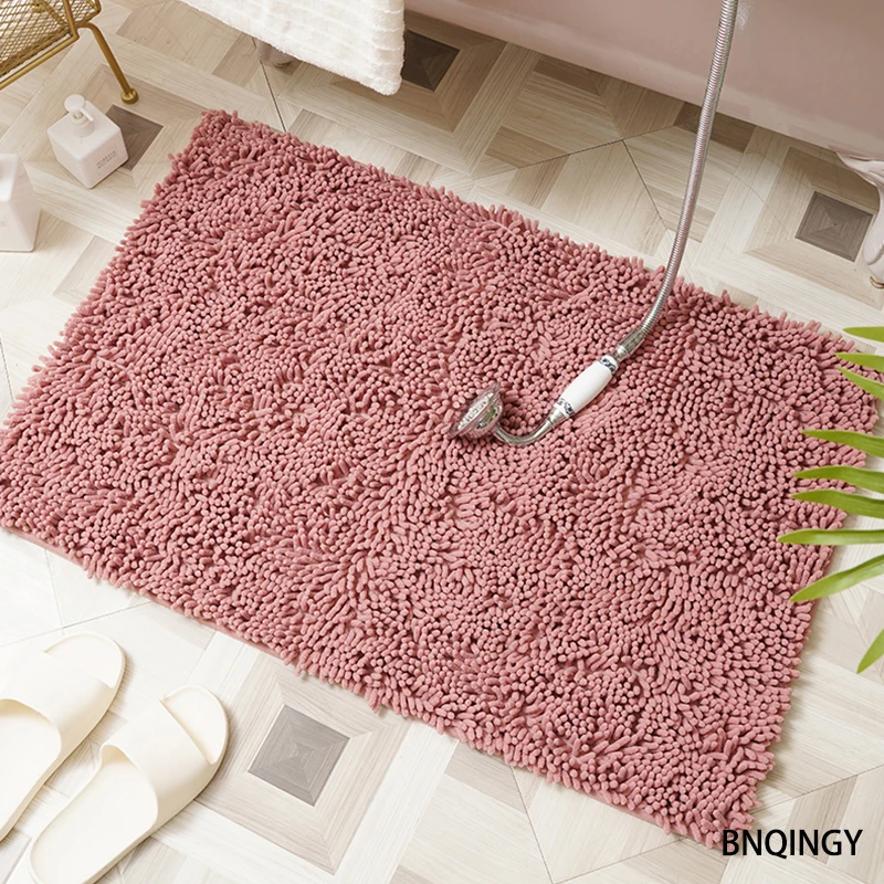 Microfiber Bathroom Floor Mat Thick Soft Absorbent Chenille Rubber Backing Quick Dry Machine Washable Rugs Rug