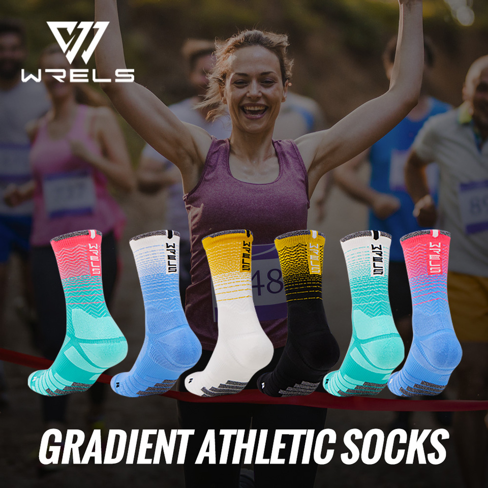  WRELS 1/2/3 Cushioned Sports Athletic Socks Breathable Running Socks Cushion Padded Moisture Wicking For Walking Hiking Running 