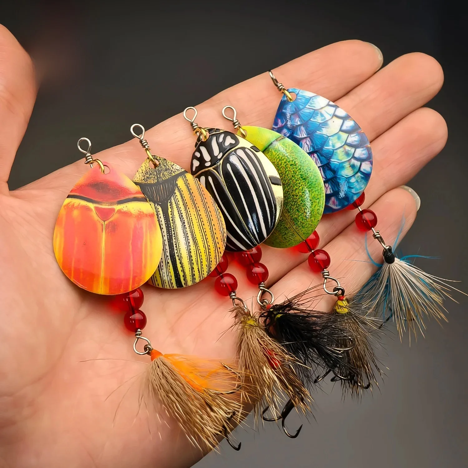 ANFS 1 pièce leurre de pêche en cuivre-appât artificiel Spinner Premium pour bar, Tout, tête en acier, brochet