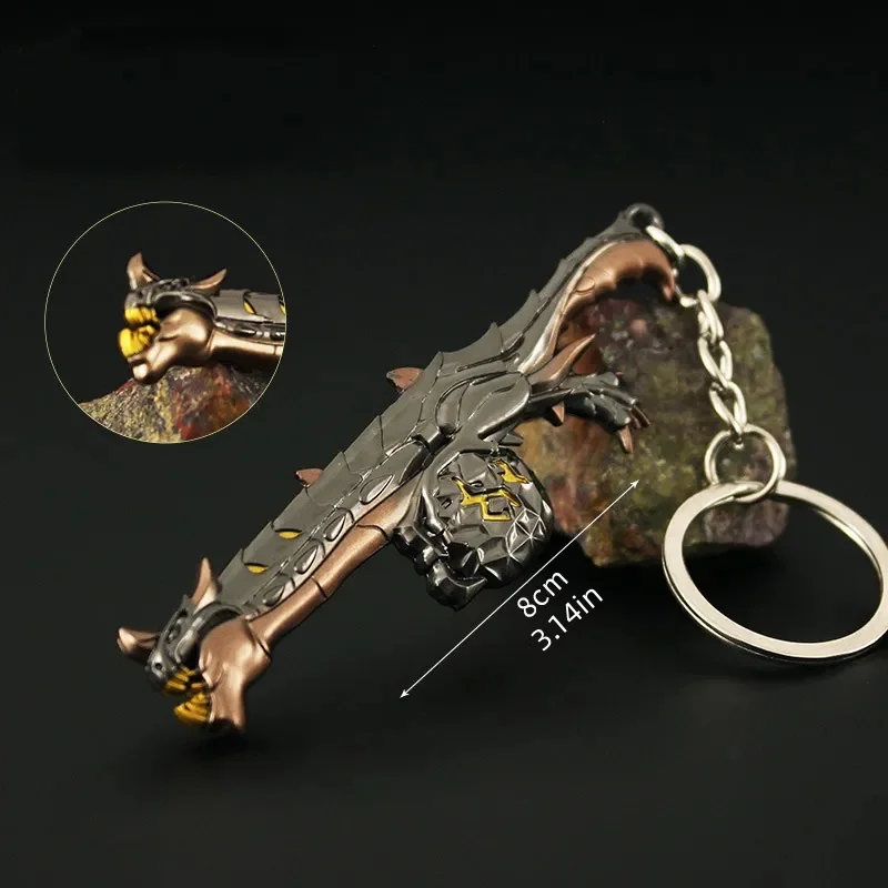 1pcs/Alloy 8cm Dreadnought Melee Predator Weapon Model Keychain Men's Mini Keychain Fan Car Bag Decoration Jewelry Gift