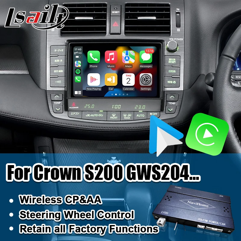 Lsailt беспроводной интерфейс CP AA для Toyota Crown Athlete S200 GRS204 GWS204 os206 2008-2012 поддержка обратной камеры, Google Map