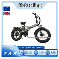 BLJ DZ2001 Folding Mountain Electric Bike 20*4.0 Inch Wide Tire 48V 12Ah 500W 45km/h Max Speed ​​30-40km Endurance Disc Brake