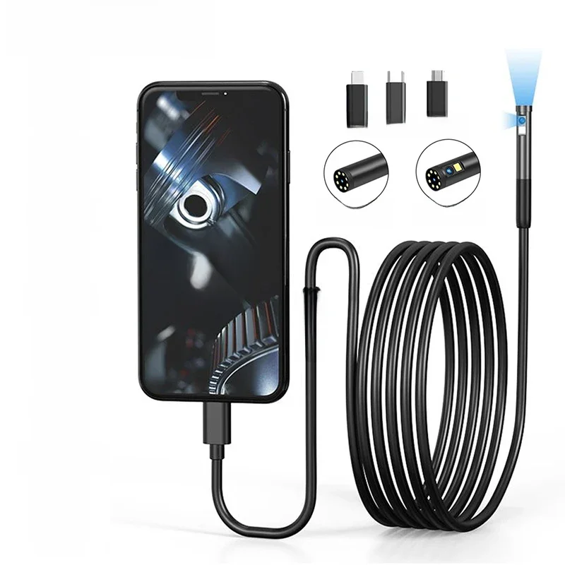 Kamera inspekcyjna endoskopowa INSKAM 3 w 1 Mini kamera inspekcyjna Micro USB/Type-C dla IOS iphone wodoodporny boroskop rurociągowy — zdjęcie 2