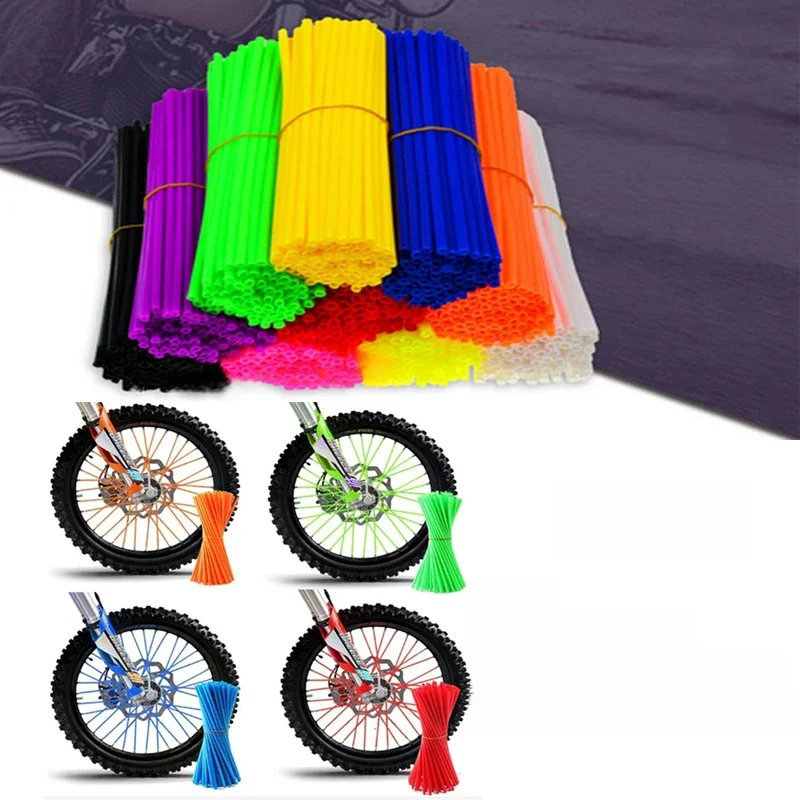 Neue Motorrad 72Pcs Felge Speichen Wrap Kit Haut Abdeckung Für Motocross Dirt Pit Bike Enduro