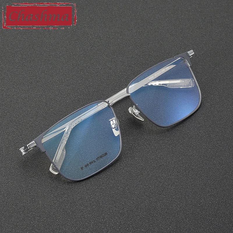 Chashma Prescription Glasses Men Pure Titanium Optical Eyeglasses Frames Square Wide Face Top Quality Eyewear Male Spectacles