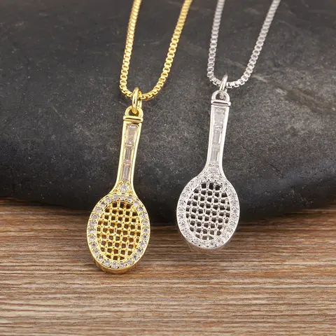 Nidin-collar con forma de raqueta de bádminton para mujer, colgante de circón con incrustaciones, cadena de clavícula, regalo de joyería, gran oferta, diseño Original
