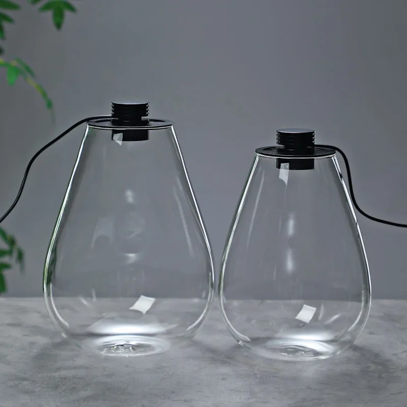 Creative Micro Landscape Glass Bottle with Led Light Ecological Terrarium Pot Miniature Fairy Garden Decoration Xmas Gift