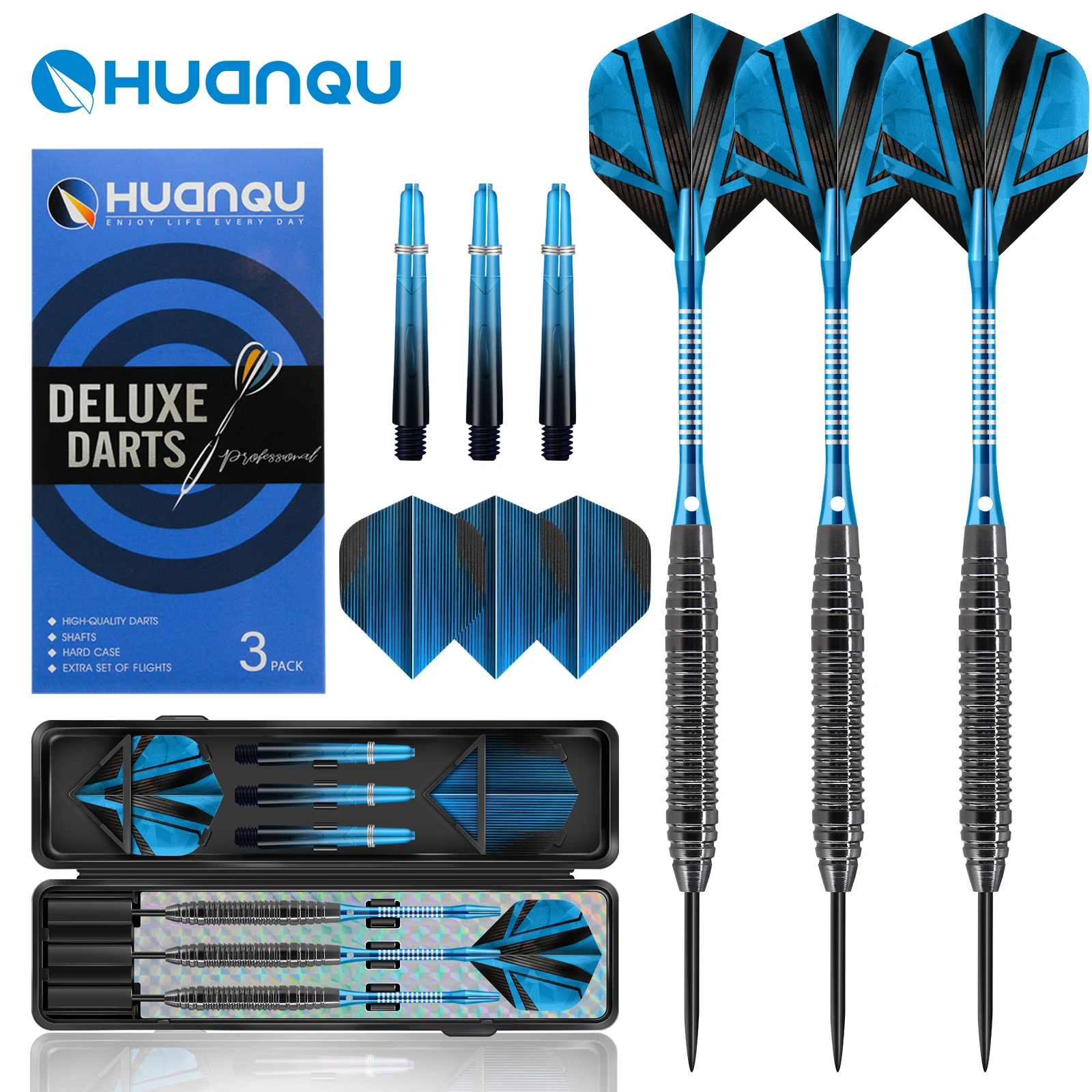 Professionele ijzeren harde dartset 20g, dartbordaccessoires inclusief reserve dartstelen en -vleugels, harde beschermende opbergbox, spelbenodigdheden voor thuisbar en sportvermaak, verkrijgbaar in