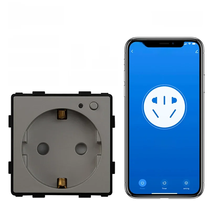 BSEED Zigbee Smart Socket EU Power Monitor Outlet DIY Function Parts Work With Tuya Smart Life Alexa App Indicator Wall Mounted — 2