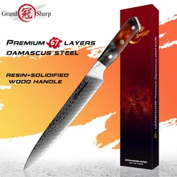 Damascus Kitchen Knives Slicing Knife AUS-10 Japanese Damascus Stainless Steel Sushi Sashimi Filleting Cookware Kitchenware NEW