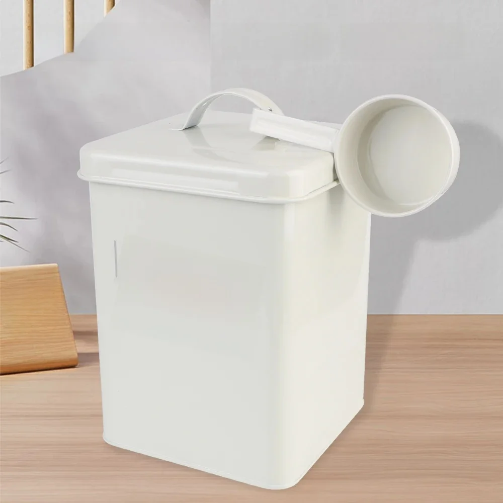 Beczka na proszek do prania 3KG z miarką Pojemnik na detergent do prania Pojemnik na przekąski Pojemnik na ziarno — zdjęcie 2