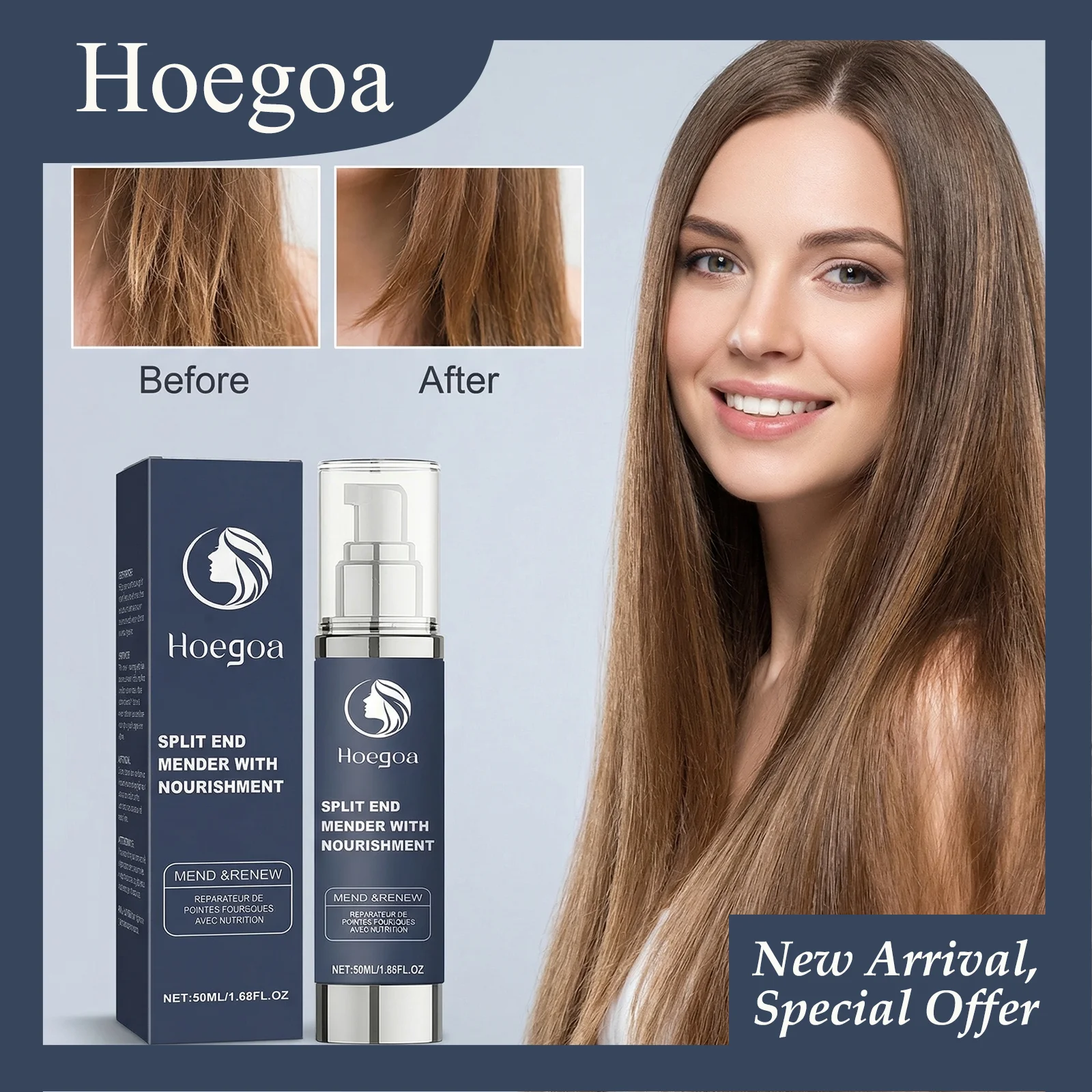 

HOEGOA 50mL Split End Mender, Nourishing, Reducing Hair Dryness, Fits Easily Into Daily Hair Care Routines, Easy To Carry