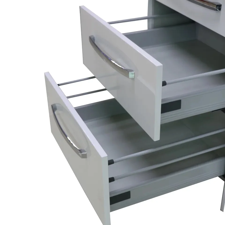 10“- 22“ Light Grey Full Extention Double Wall Self Soft Close Drawer Slide Runner Rail Kitchen Bath Furniture Cabinet