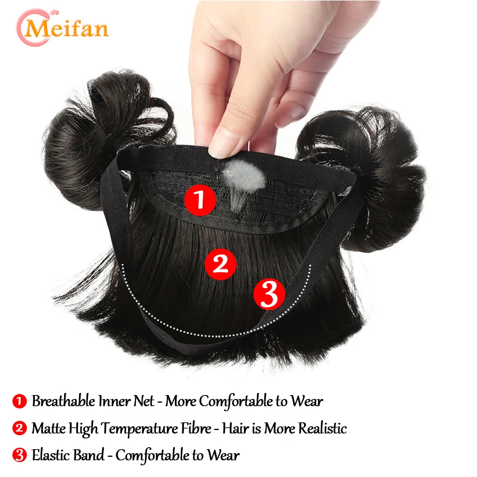 MEIFAN Girl Baby Children\'s Fake Bangs Wig with Rubber Hairband Bangs Chignons Daily Wear Bangs Cosplay Hairpieces Accessories