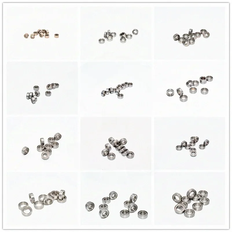 10 sztuk miniaturowych metalowych uszczelnionych łożysk ze stali chromowanej MR62ZZ MR72ZZ MR83ZZ MR93ZZ MR94ZZ MR104ZZ MR115ZZ MR126ZZ — zdjęcie 2
