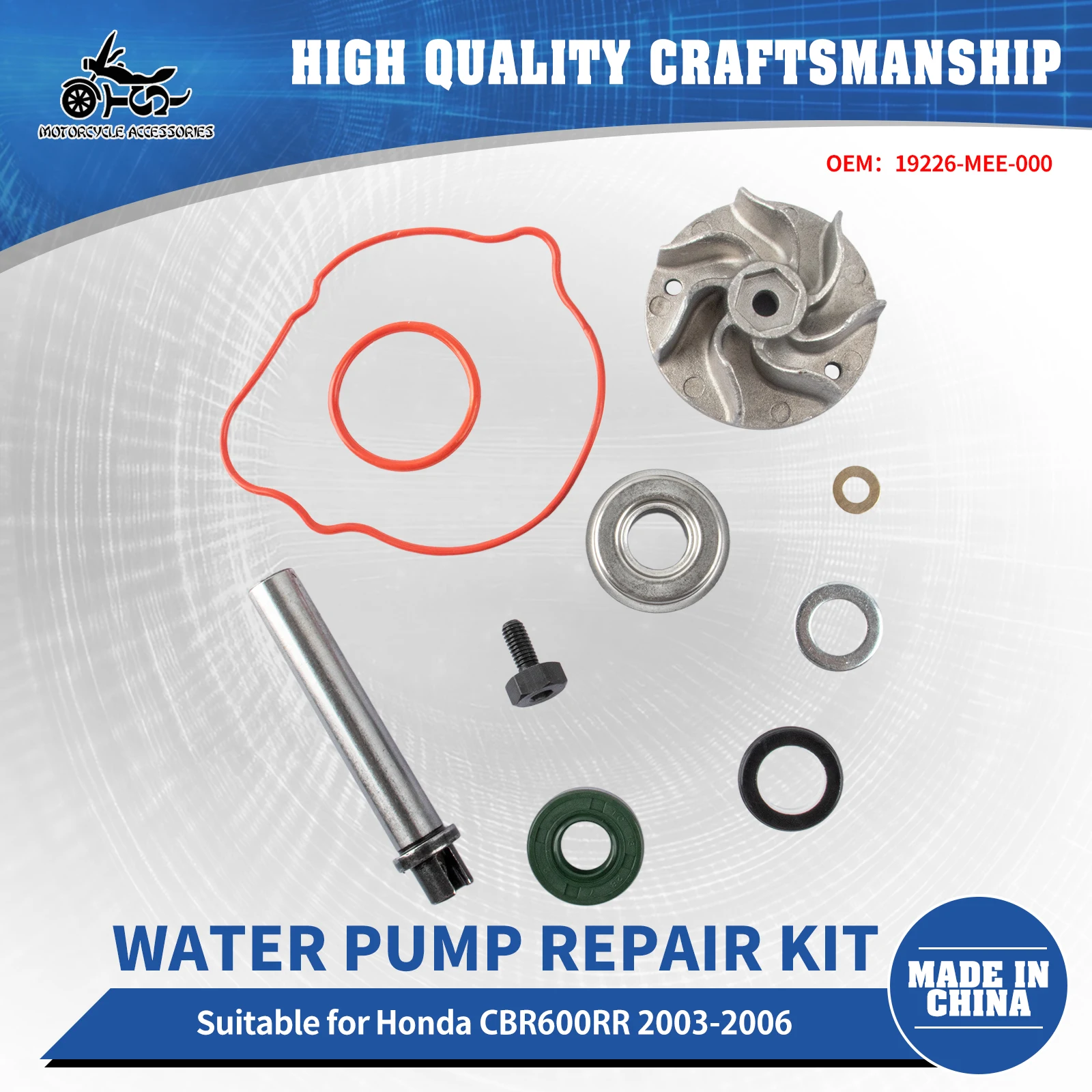 

SJ Motorcycle Accessories Water Pump Repair Kit For Honda CBR600RR CBR-600RR 2003-2006 Gasket O-ring Seals Set 19226-MEE-000