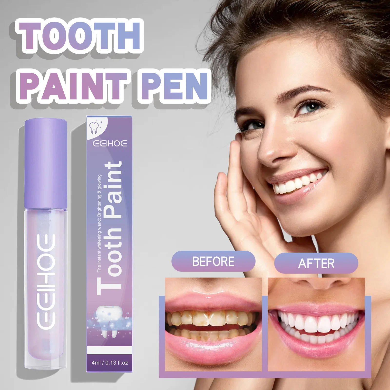 Eelhoe 4ml Teeth Whitening Pen Beauty Smile Clean Dental Bleaching Coffee Tea Stain Instant Natural Whiten Fresh Breath Oral Pen