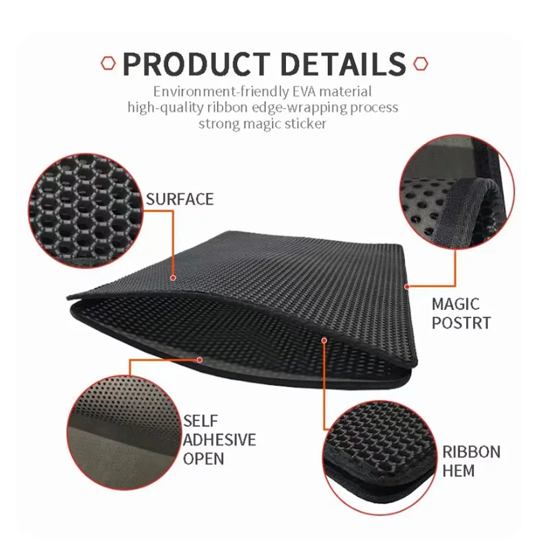 Cat Litter Mat Double Layer Waterproof Urine Proof Trapping Mat Easyto Clean Non-Slip Toilet Pad Cat Scratch Pad Large Foot Pa