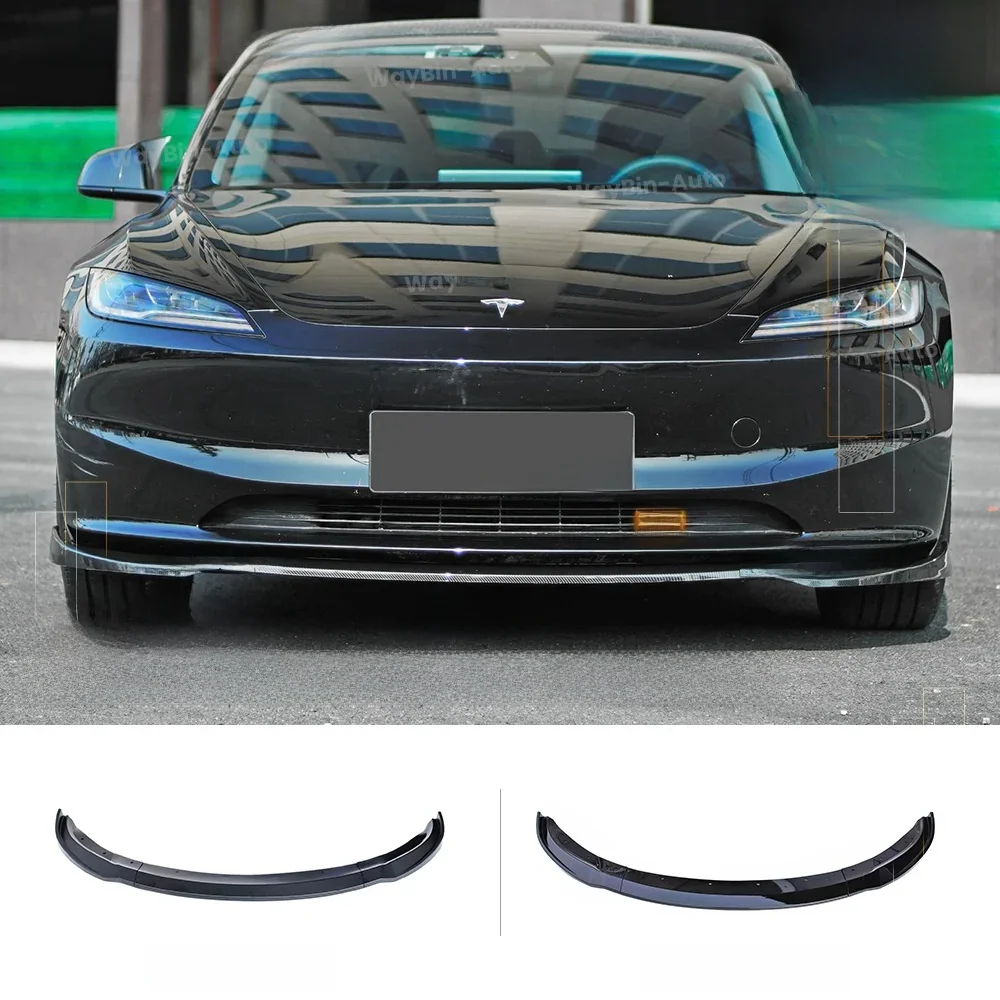 Zestawy karoserii dla Tesla Model 3 Highland 2024 Przedni zderzak Lip DC Sport Przednia osłona Spoiler ABS Black Carbon Auto Akcesoria — zdjęcie 2