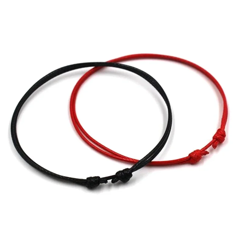 Bracelet de oral ille en Corde Ajustable pour Homme et Femme, Bijou Classique, Noir, Rouge, Sandales, Pieds Nus, Été