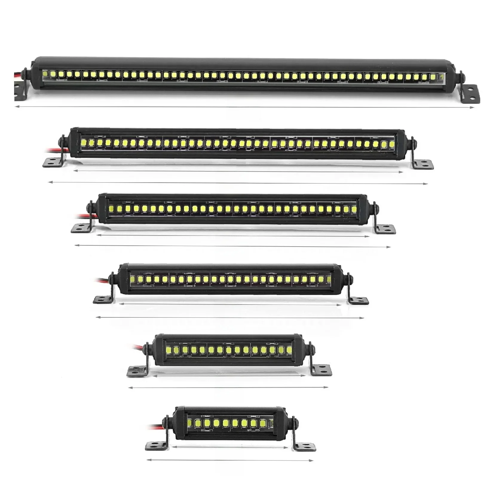55/75/95/115/135/215mm listwa świetlna LED lampa dachowa dla Axial SCX10 90046 Traxxas TRX4 Slash Rustler 1/8 1/10 RC Car Upgrade — zdjęcie 2