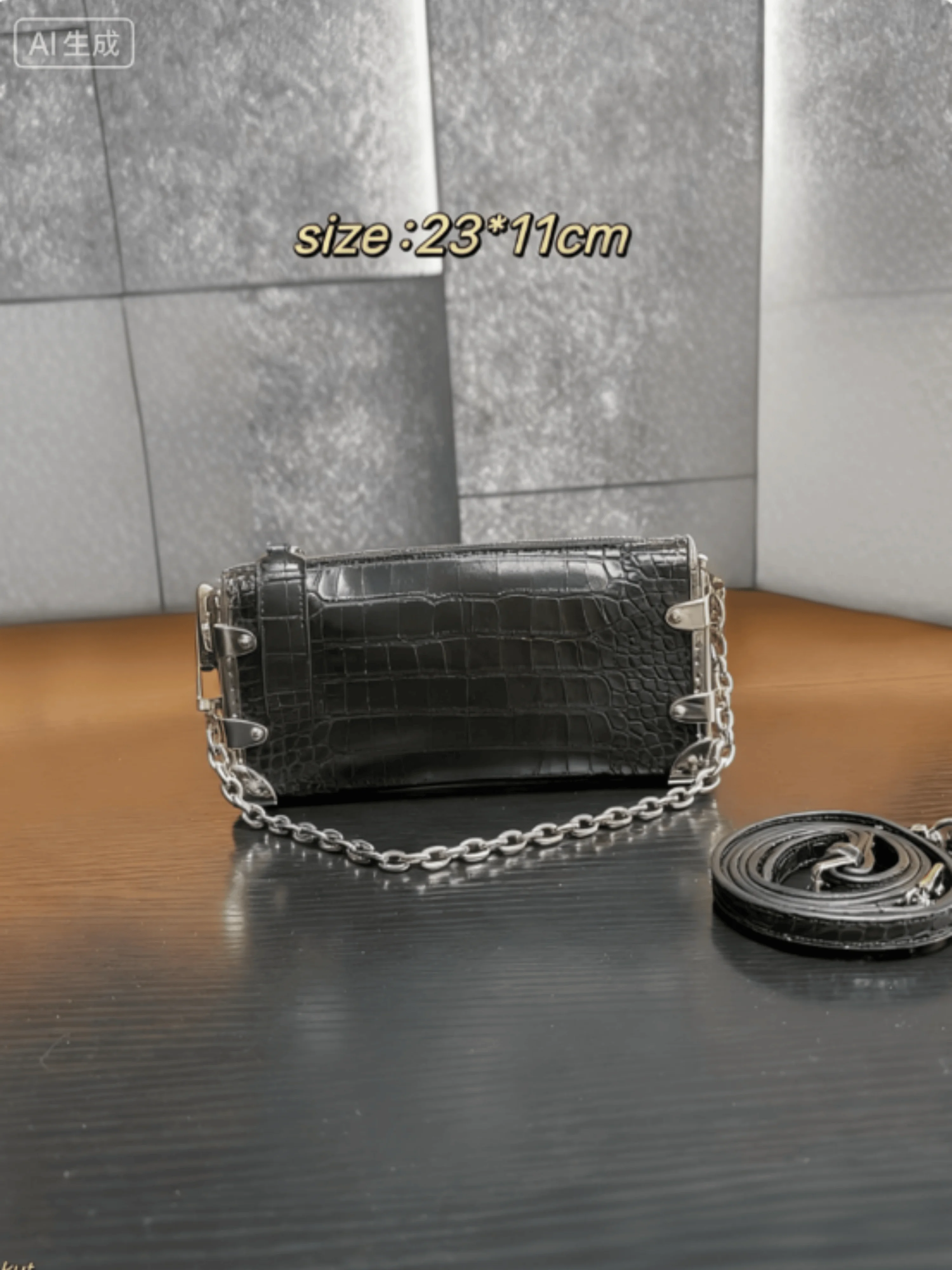 

2025 Box Bag Fashion Retro Simple Casual Gift Chain Rivet Men Bag 23*11cm Christmas gift