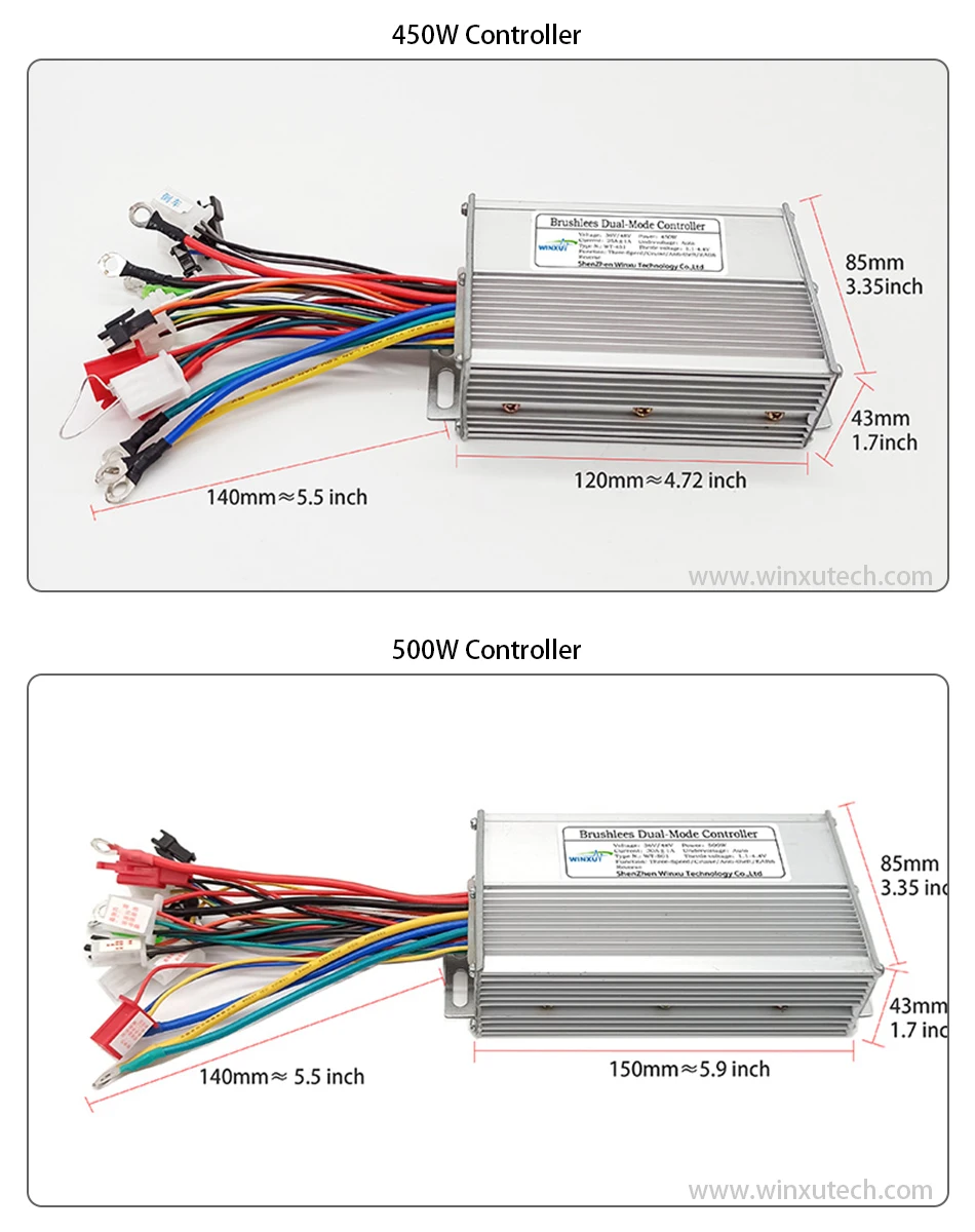 36V 48V 350W 18A Bürstenloser Motor Speed Drive Dual Mode Controller Allgemein für Elektro-Ebike E-Bike Fahrrad Roller Motorrad – Detail 14