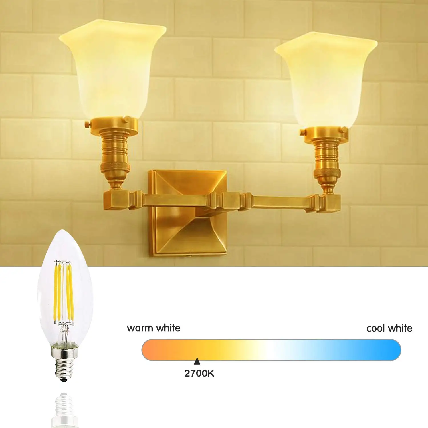 C35 Kerze Led-lampe E14 Kandelaber Basis 4W 6W Dimmbare Edison Glühbirne 2700K Warm Kalt Weiß 6000K Kronleuchter Ersatz Lampe – Detail 5