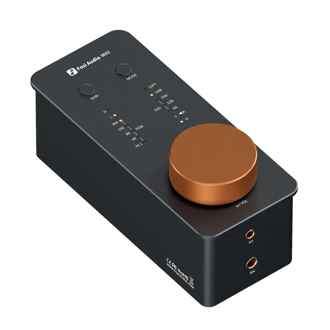 Fosi Audio SK02 DAC Hoofdtelefoonversterker Voorversterker Ondersteuning DSD 256 PCM Voor 3.5 MM & 4.4 MM Gebalanceerde hoofdtelefoon