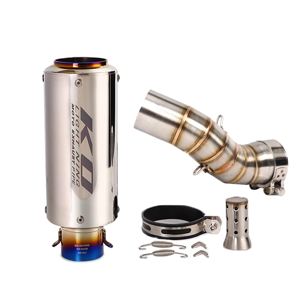 

Motorcycle Full Exhaust Systems Middle Link Pipe Escape Moto Muffler DB Killer Stainless Steel Slip On For Kawasaki Z900 2019