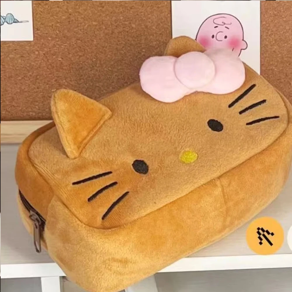 กระเป๋าใส่ปากกาตุ๊กตาเฮลโลคิตตี้ ซานริโอ้ จากมินิโซ ลายการ์ตูนอนิเมะสำหรับเด็กผู้หญิง  กระเป๋าใส่เครื่องเขียนนักเรียนขนาดใหญ่