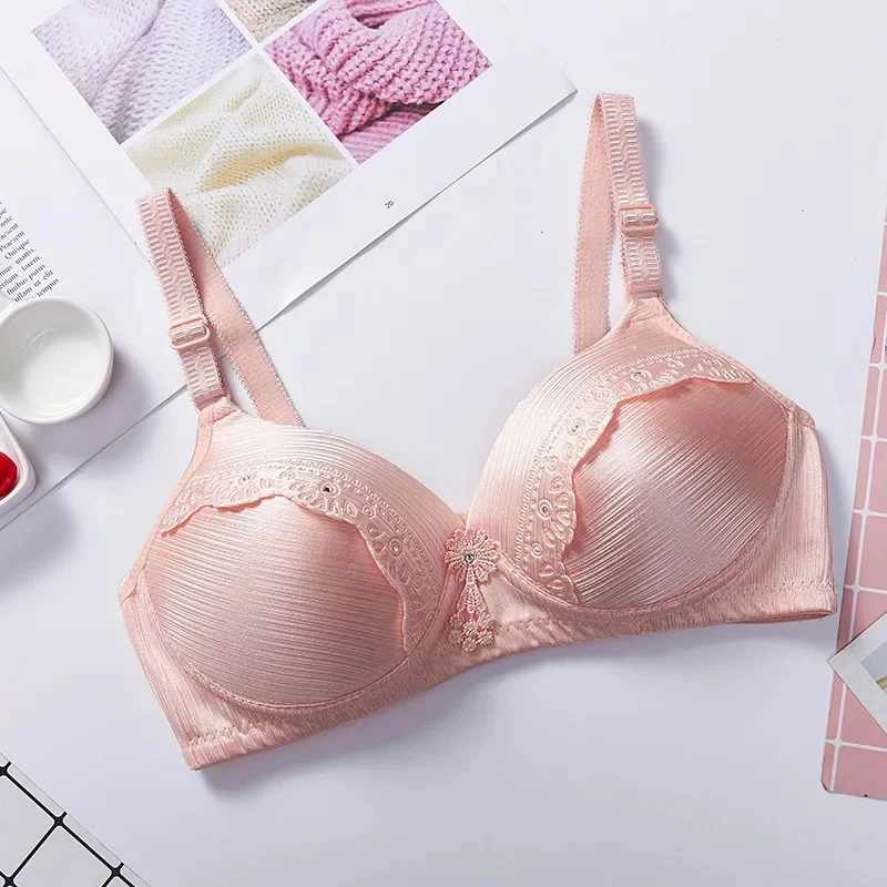 Pure beha voor meisjes Geen stalen ring Nachtkleding Dun bedraad Drie rij knop Comfortabel sportondergoed voor het hele seizoen - afbeelding 2