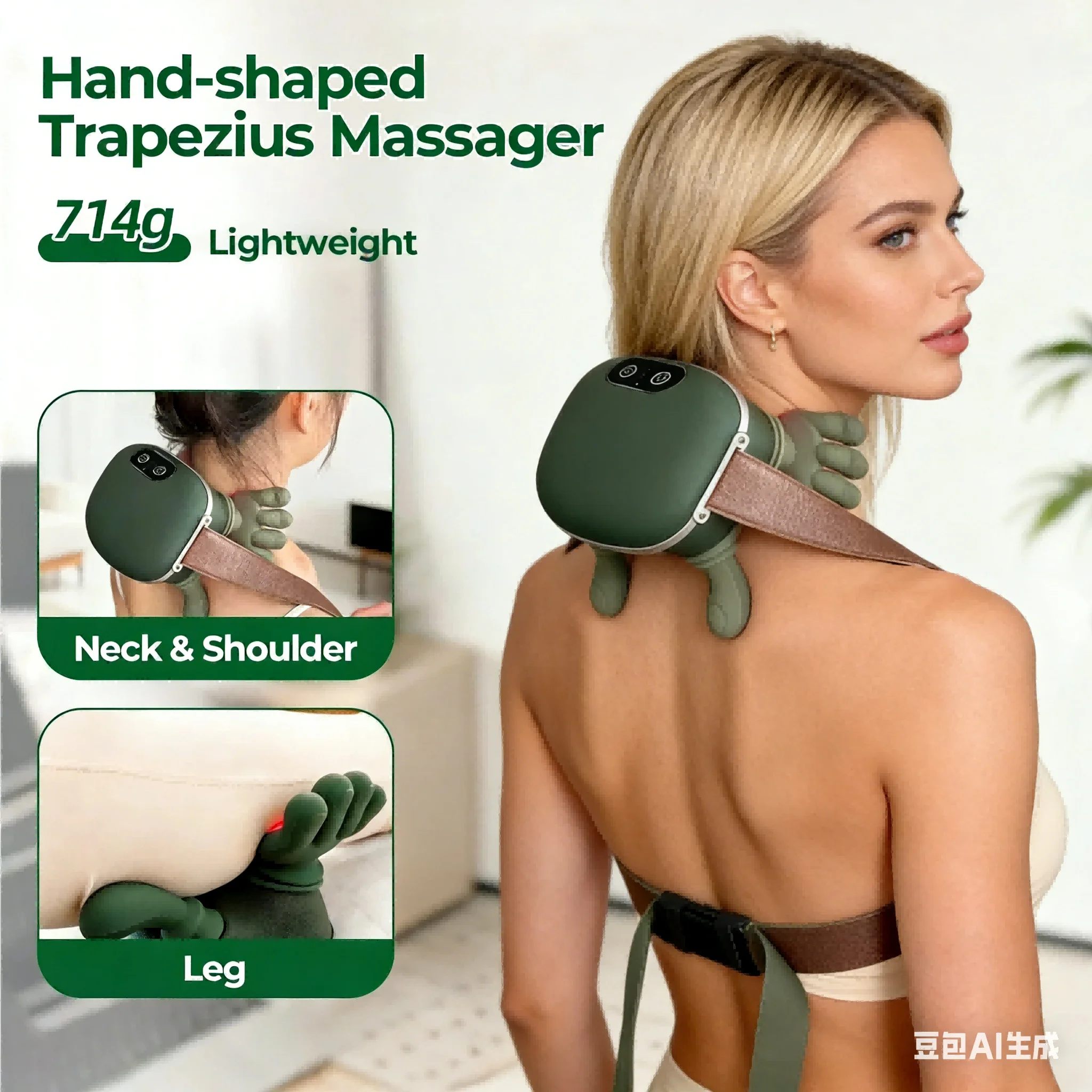 

4D Bionic Finger Neck Shoulder Massager Wireless Neck Cervical Trapezius Kneading Massage Shawl Brushless Motor Neck masajeador