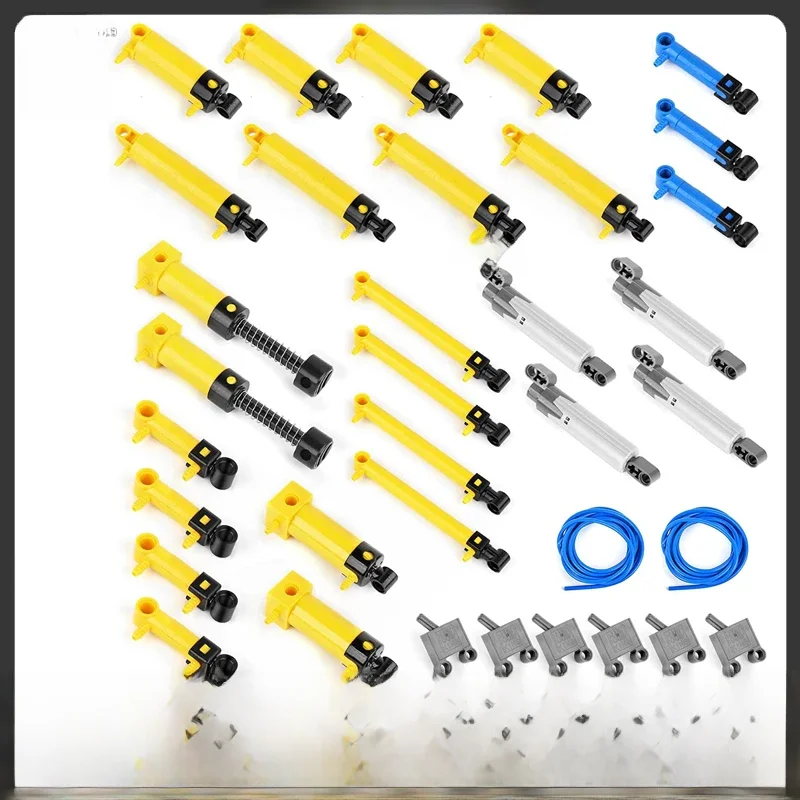 Mold King Pneumatische Kits Techniek Pneumatische Cilinders MOC Luchtpomp Zuiger Duwstangen, Geschikt Voor Bakstenen Speelgoed Totaal 35PCS - afbeelding 2