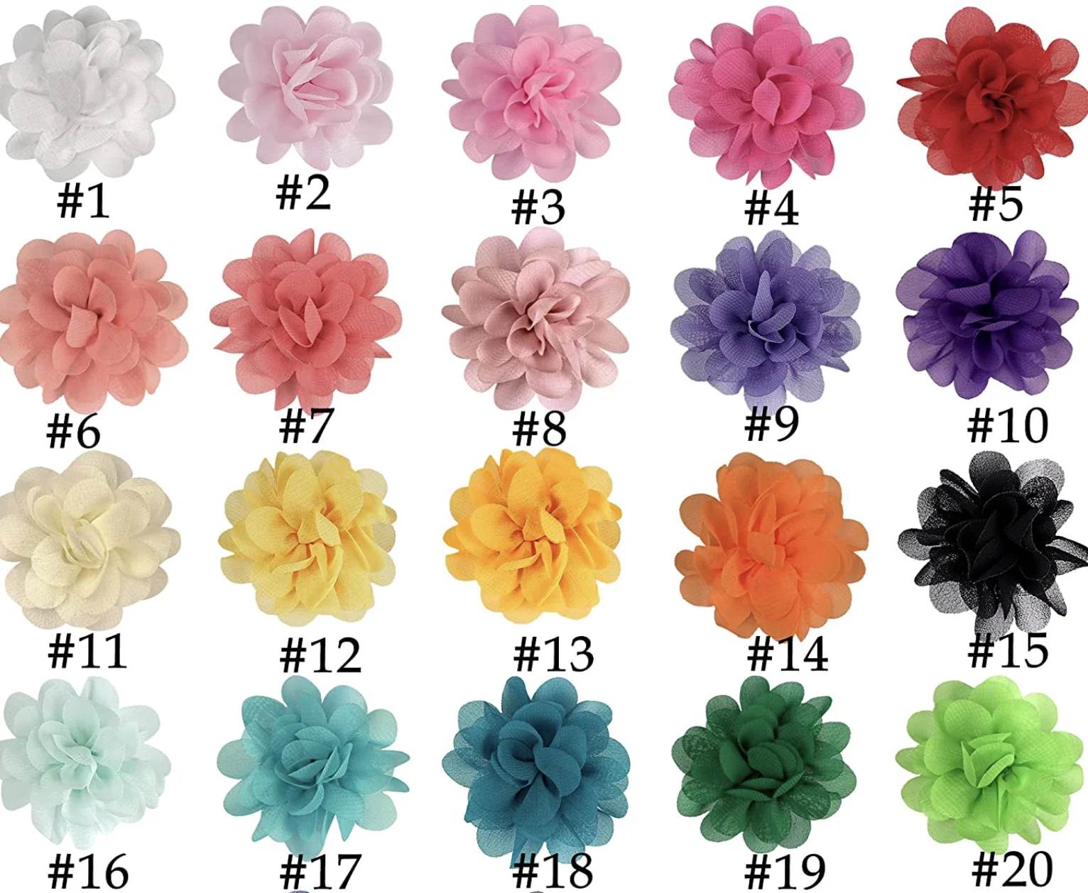 Flower Hair Ties 2inch Chiffon Elastic Band Ponytail Holders Hair Accessories for Baby Girls Infants Kids