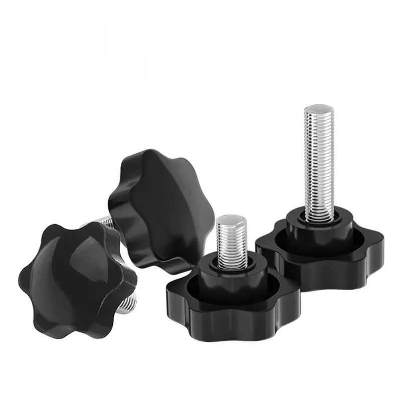 Six-Star Plastic Star Knob Handle, Glue Head, Manual apertando parafusos, Plum Handle, 32 #, M5, M6,