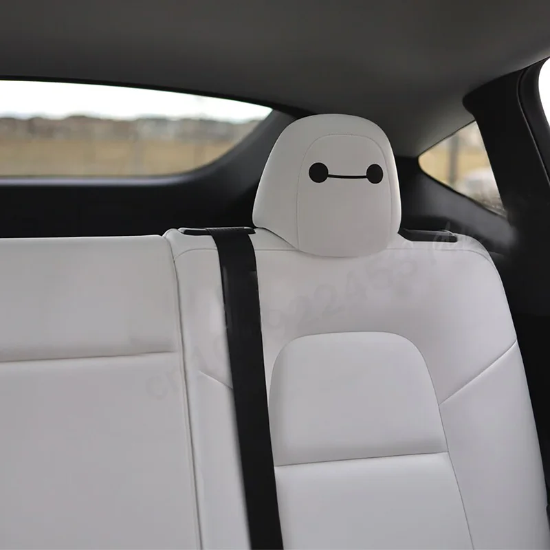 Big Eyes Decal Baymax Sticker for Tesla Model 3 Hihgland Y S X Seat Headrest 2024 2023 2022 2021 Interior Accessories