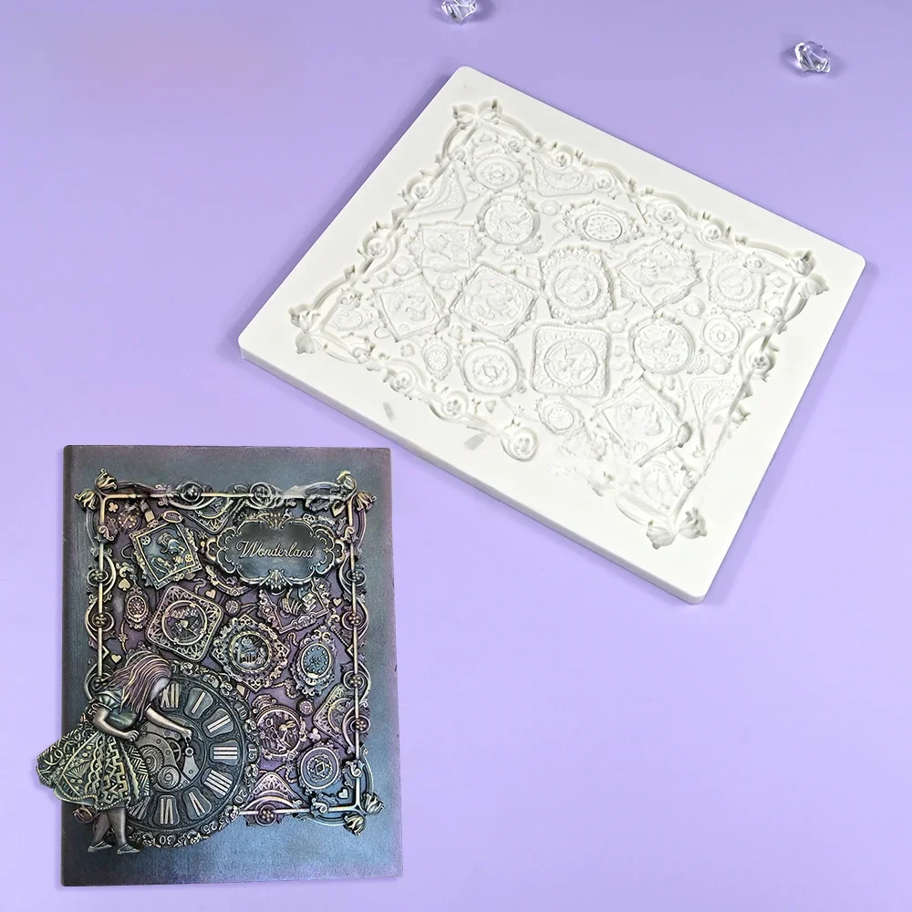 Wonderland Clock Doodles Silicone Fondant Mold Chocolate Cake Mold DIY Resin Clay Making Mould Home Decor Tools Kitchen Bakewar — zdjęcie 2