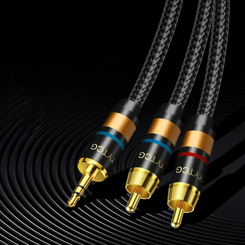 Kabel RCA HiFi Stereo 3.5mm do 2RCA Kabel Audio do Wzmacniacza Telefonu Komórkowego Komputera Komputerowego Stacjonarnego Audio AUX RCA Jack 3.5 Rozdzielacz Y — zdjęcie produktu 7