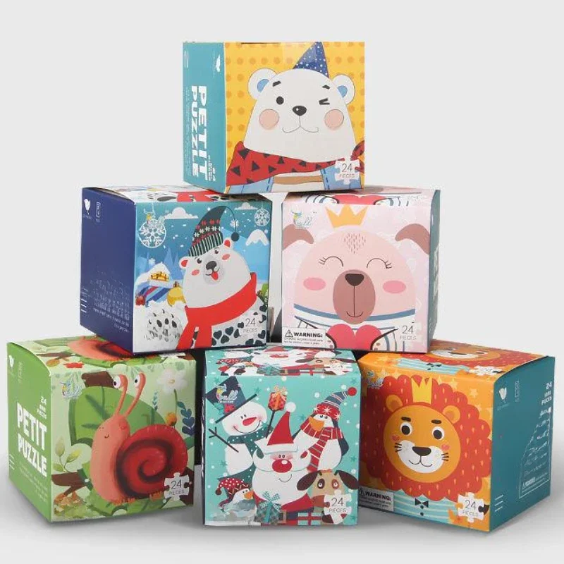 Mini Puzzle en papier pour enfants de 24 pièces, Petit Puzzle, jouets d'éducation précoce, jouet intellectuel, emballage anglais de 3 ans
