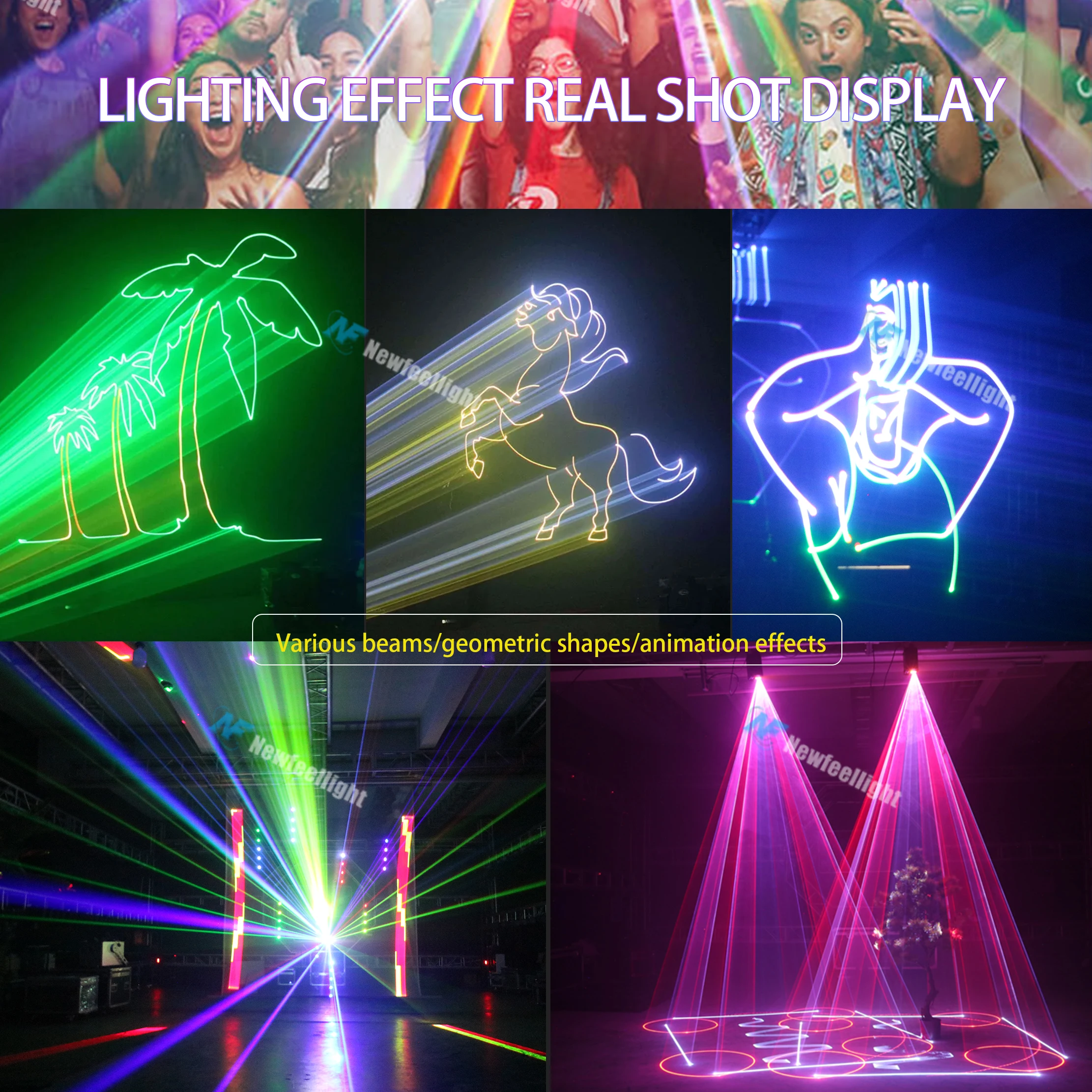 1W 2W 3W 4W 5W 3D Animation Laser Light Beam hundreds of Pattern Scanner Projector DMX512 DJ Disco Party Club Stage Effect light