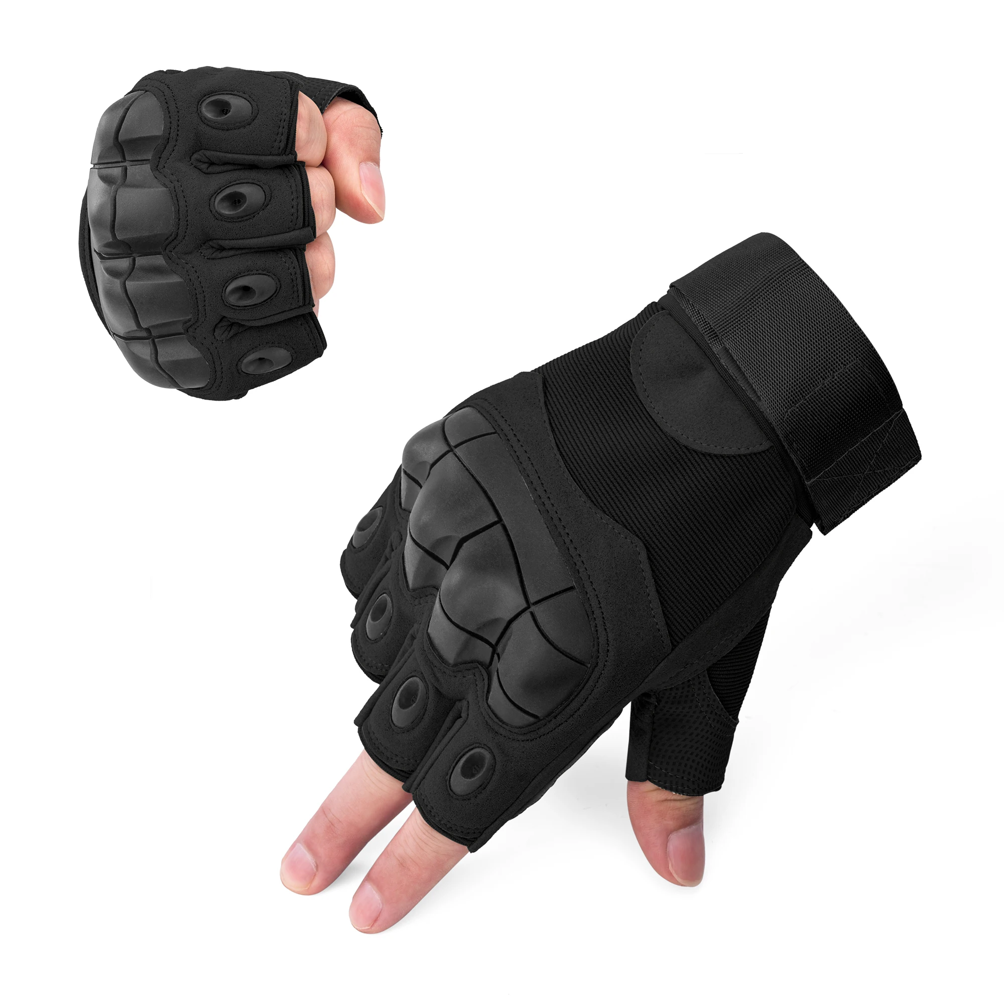 MARDINGTOP Tactical Hard Knuckle guanti mezze dita per uomo combattimento caccia tiro softair Paintball Police Duty