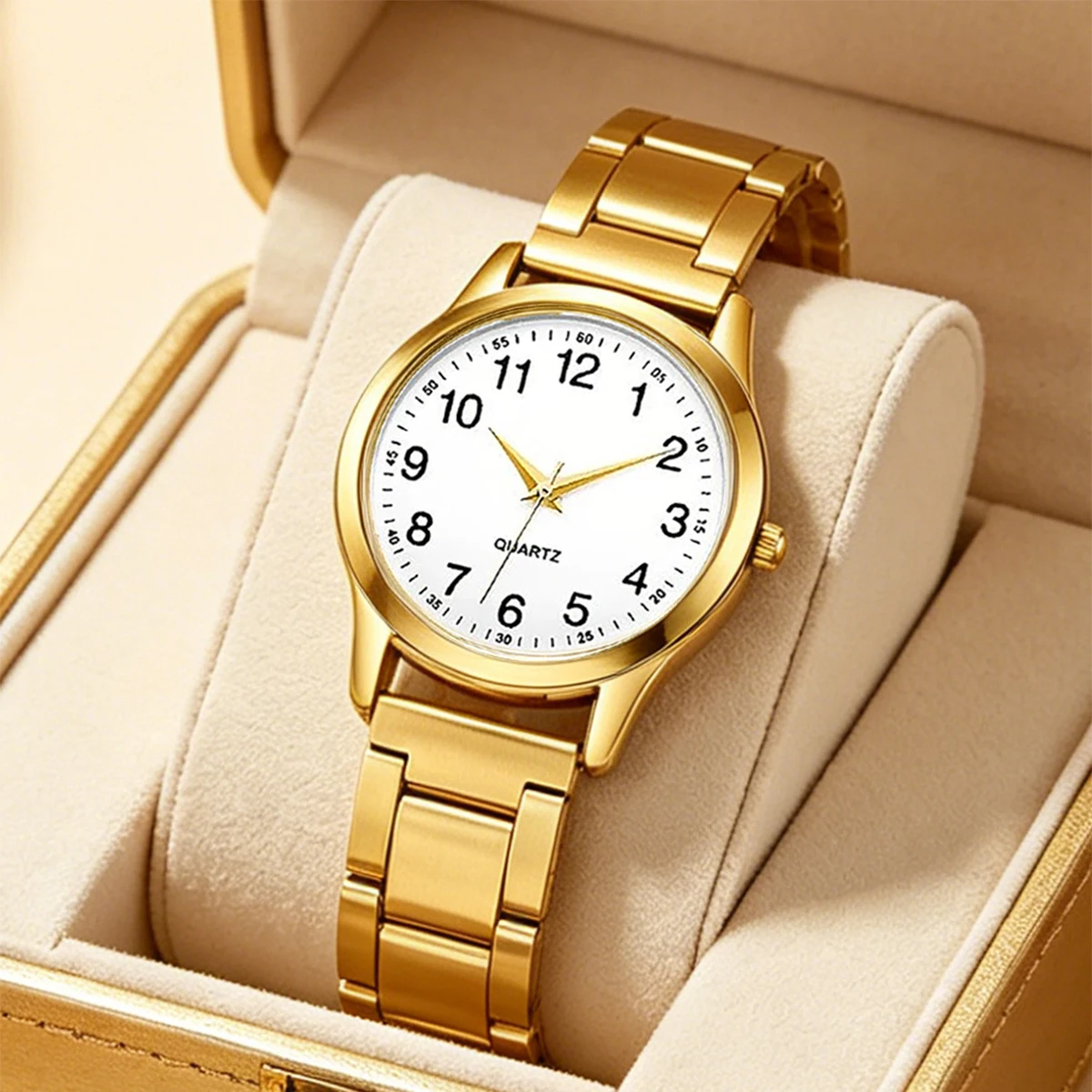 6-Piece Set, Elegant and Compact Quartz Watch for Women Paired with a Love-Themed Bracelet, Earrings, Necklace, and Ring Set, Romantic and Fashionable, Exquisite and Versatile, Suitable for a Variety of Occasions, an Excellent Gift for Her.