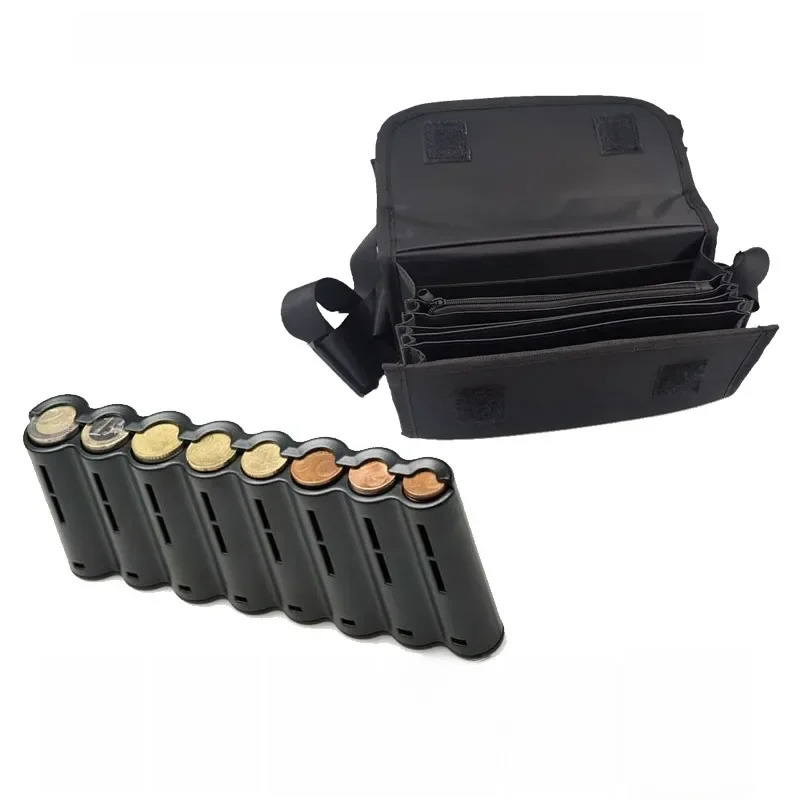 Créatif Portable stockage de piÚces de monnaie Multi poches Euro portefeuille taille sac 8 fentes Euro porte-monnaie argent billet coffre-fort Fanny Pack
