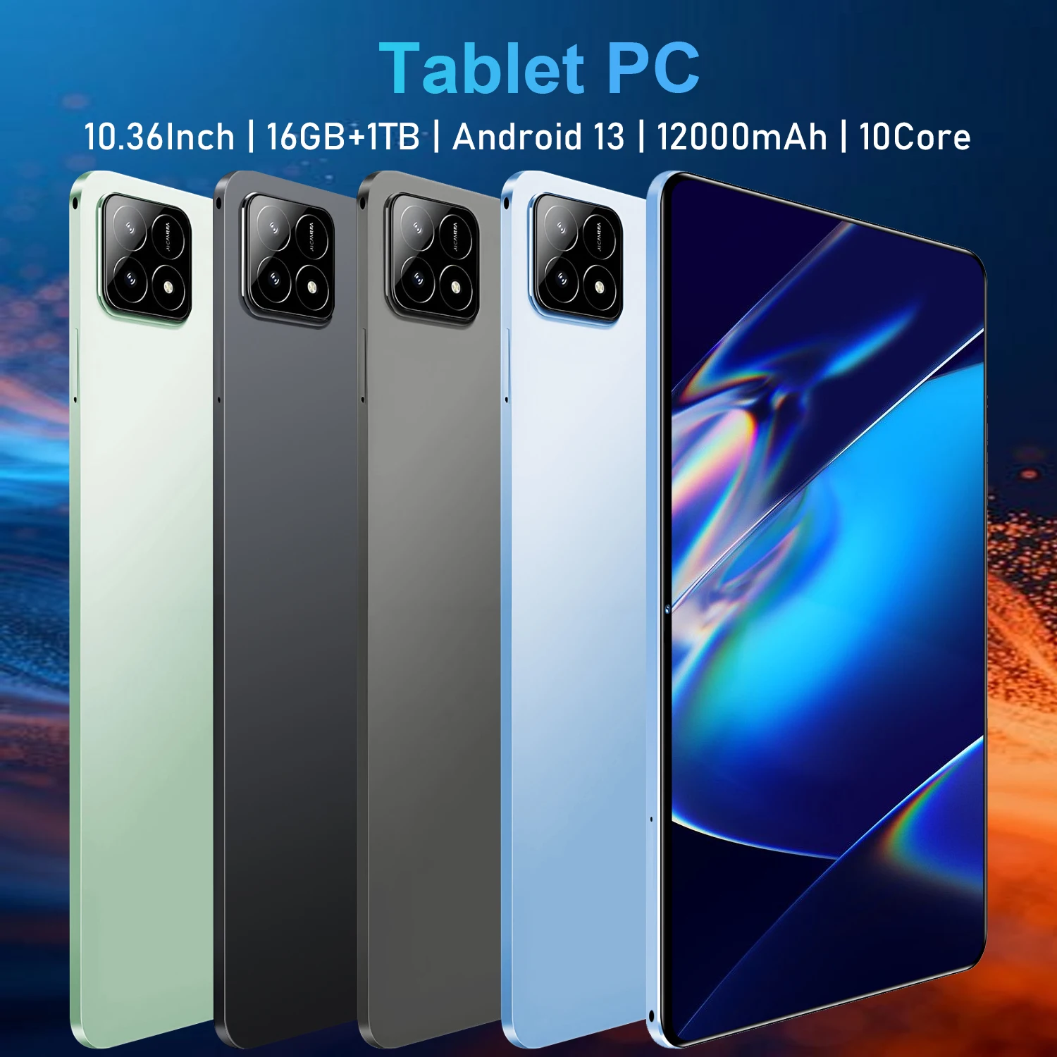 2026 10.36Inch Tablet Android 16GB RAM 1TB ROM 16MP 32MP Android 13.0 20000mAh 14 Core 5G Dual SIM Bluetooth WiFi GPS Global Version