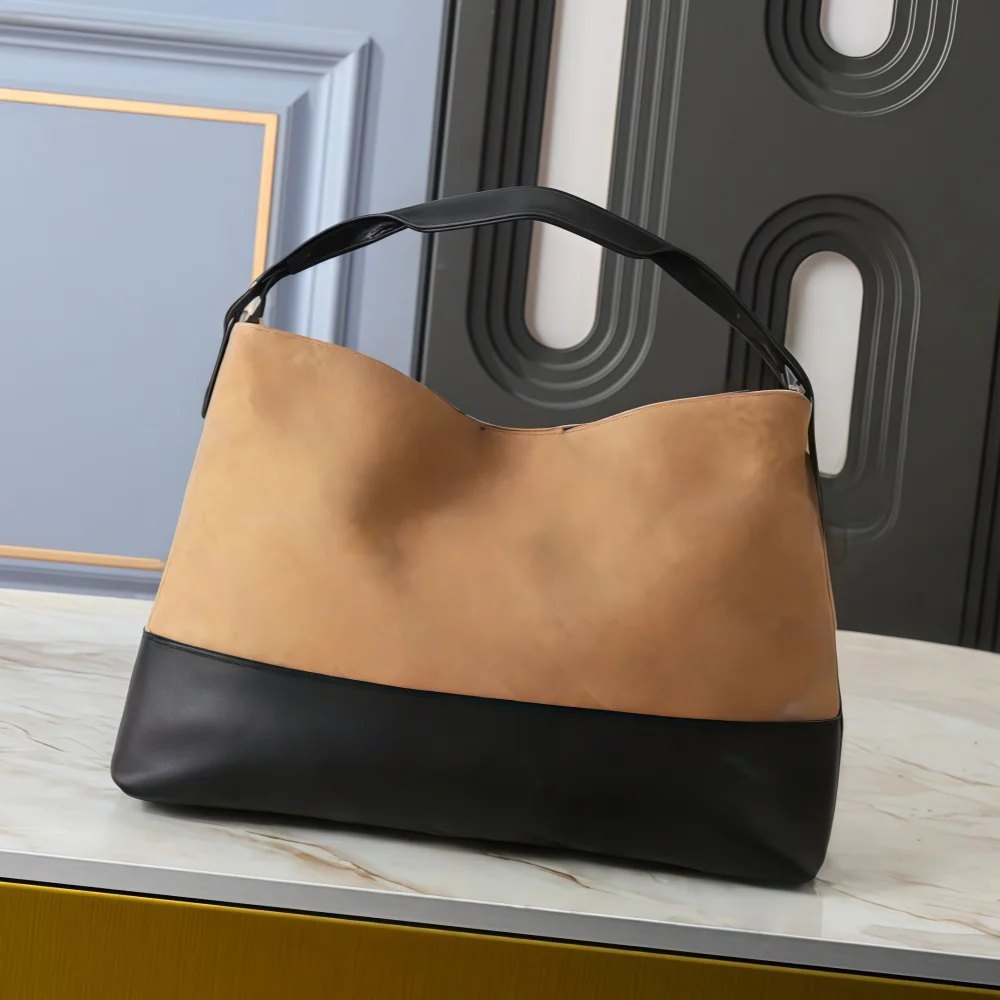 

2026 New Women's Handbag/Crossbody Bag, Large Capacity, Suede Nine Colors Available, Brown and Black, 36-24-12cm