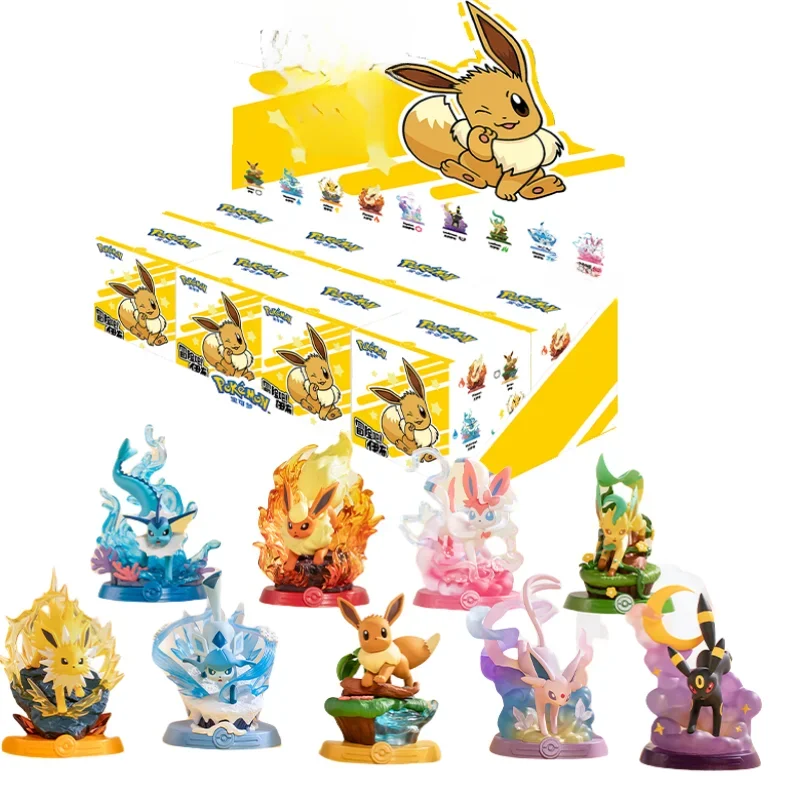 Anime Pokemon Funism oryginalna przygoda Eevee rodzinny garnitur pudełko z niespodzianką Jolteon Sylveon kolekcja figurek Model zabawka dla dzieci prezent — zdjęcie 2