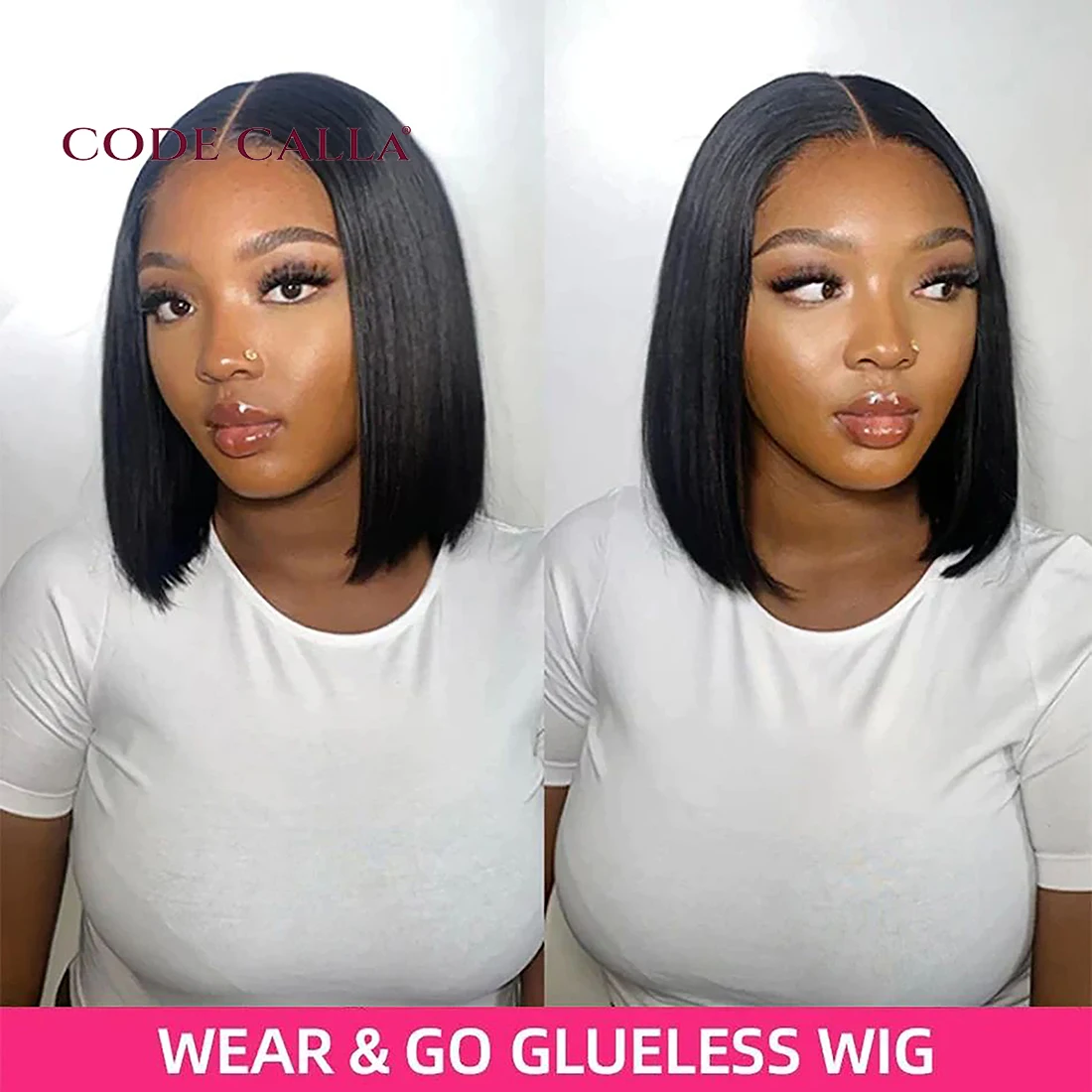 

Wear and Go Glueless Wigs Human Hair Pre Plucked Pre Cut Bob Wig Straight Bob Wig Human Hair 6x4 Glueless Hd Lace Front Wigs