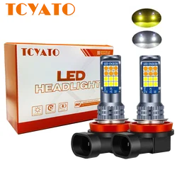 TCYATO H8 H9 LED H11 9005 HB3 9006 HB4 car CSP LED fog light bulbs 3000K6000K yellow white car fog lights daytime running lights